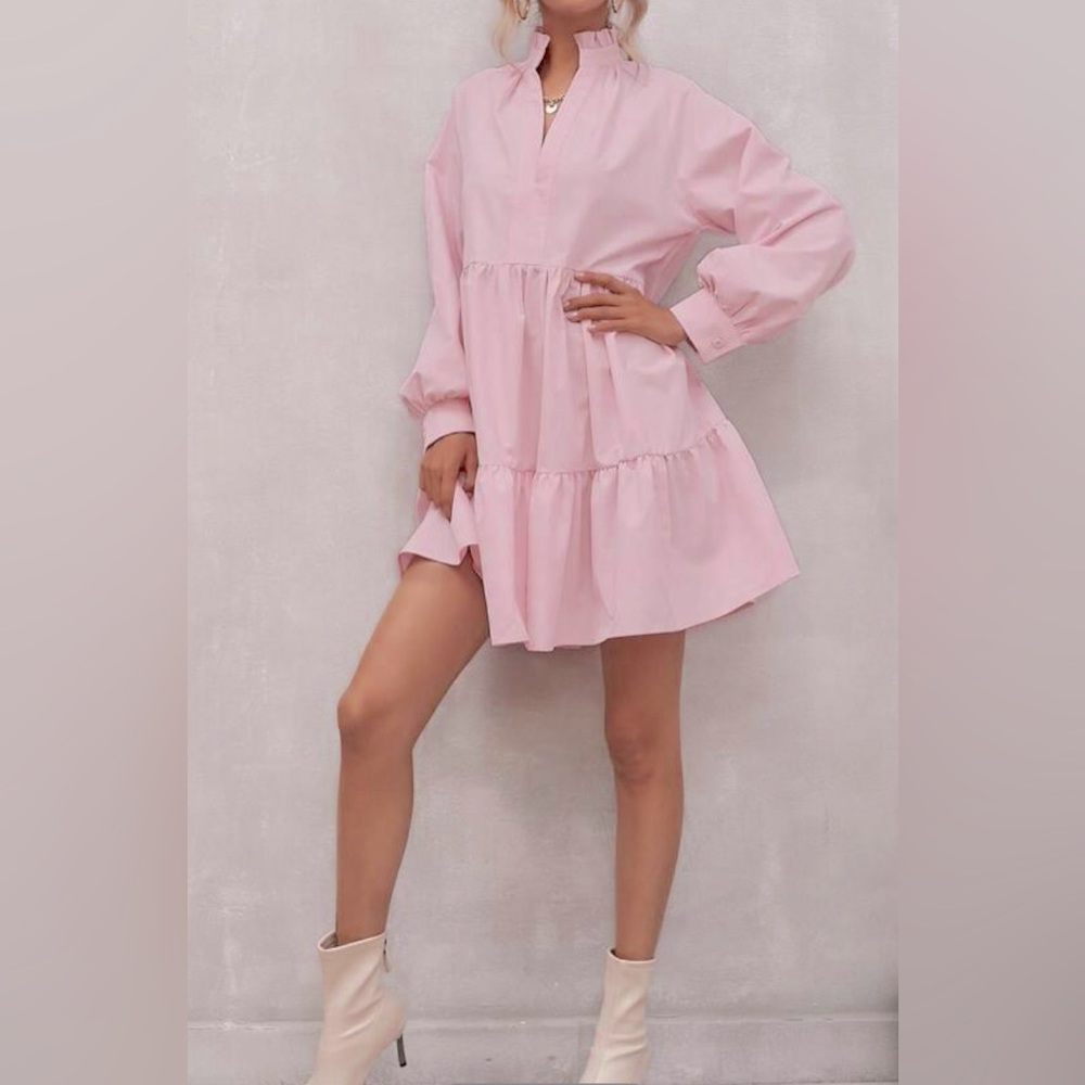 Baby pink long sleeve dress